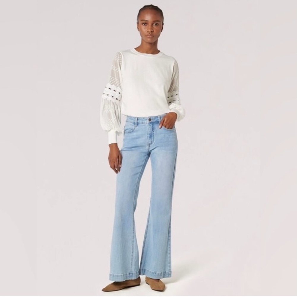 NWOT Sioni Long Sleeve Mix Media Top - Picture 8 of 8